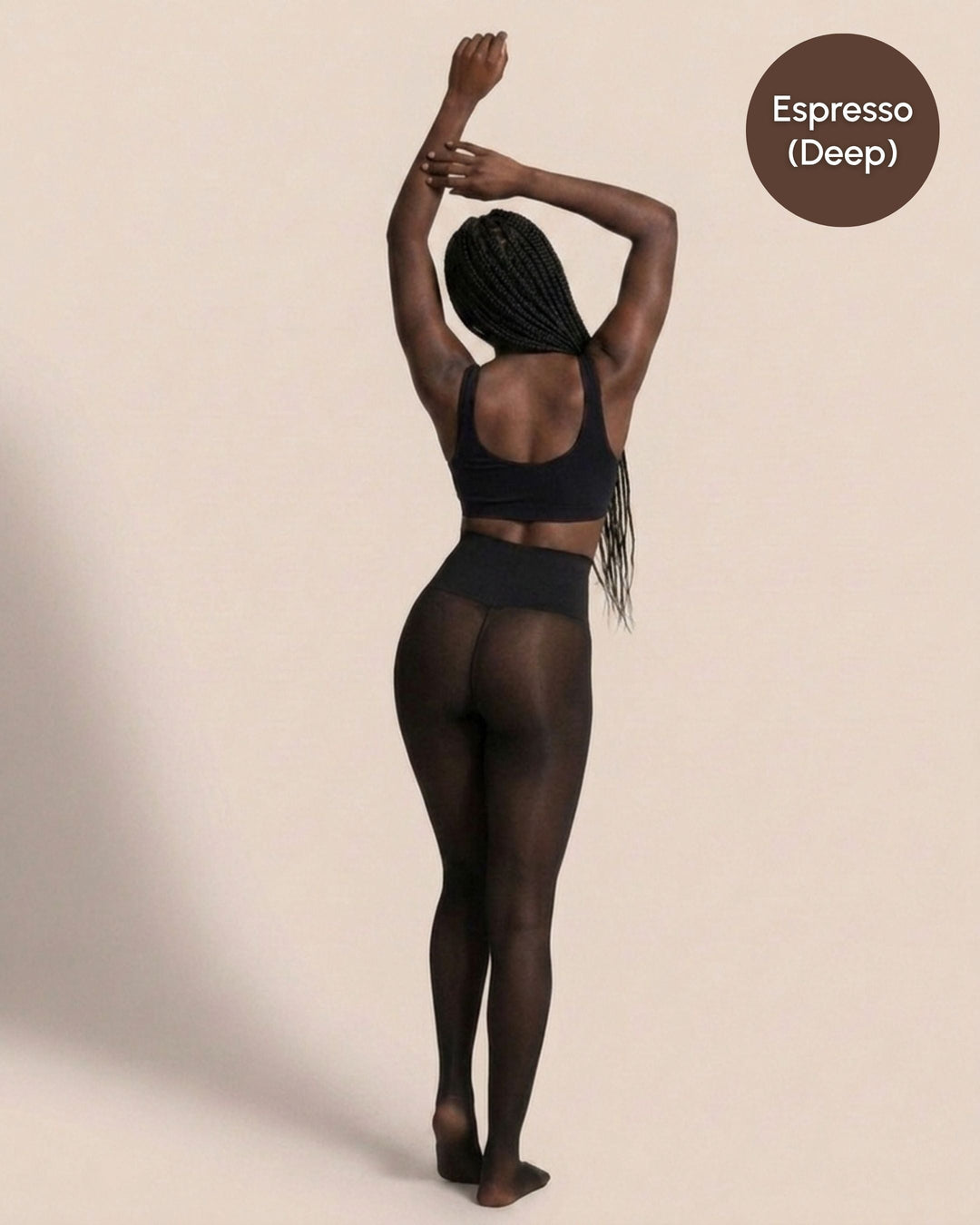 Sheer Illusion Fleece-Lined Tights in Espresso (Deep)