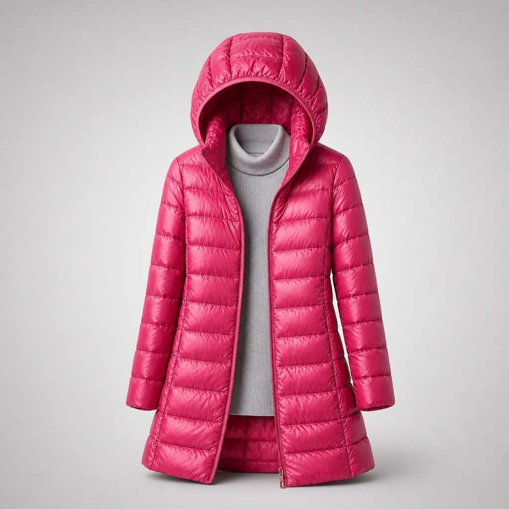 Feathra Ultralight Down Jacket in Burgundy Red