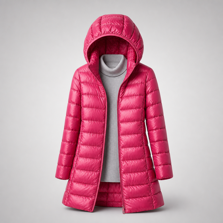 Feathra Ultralight Down Jacket in Burgundy Red